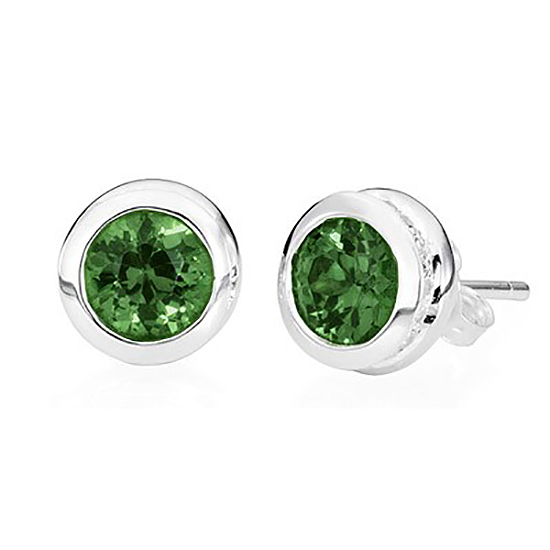 Emerald stud earrings May birthstone to match Treasured Memories cremation jewelry