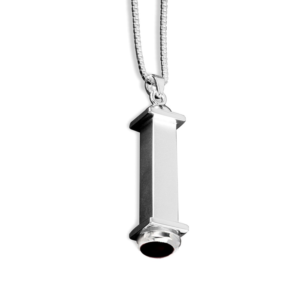 Cremation Jewelry Keepsake Deco Pendant Sterling Silver with Black Onyx