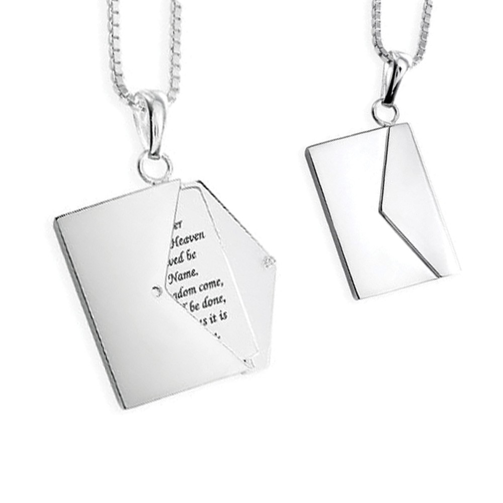 Memorial Locket Sterling Silver Message Envelope Keepsake Necklace - Keepsake Jewelry | Treasured Memories