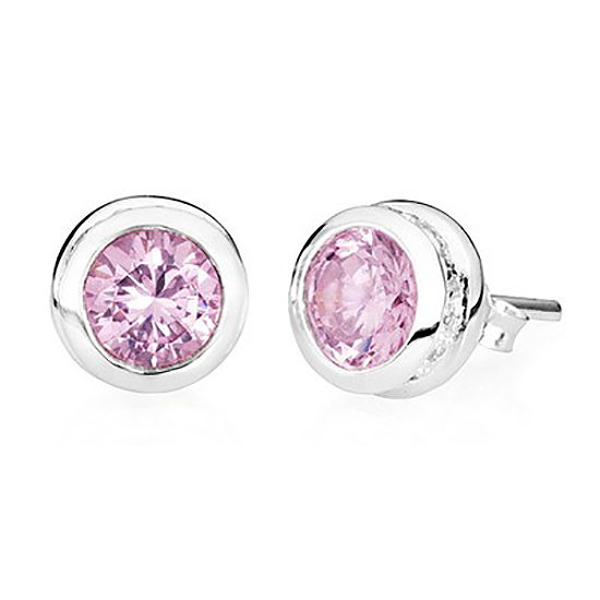 Sterling Silver Stud Pink Tourmaline Earrings – October Birthstone - Keepsake Jewelry | Treasured Memories