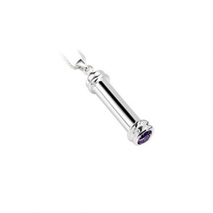 fillable tube necklace silver gemstone