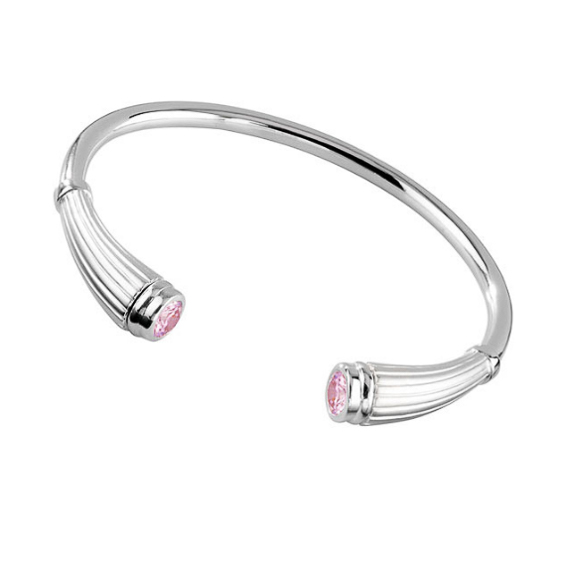 Cremation Bracelet Sterling Silver Reed Flute with Pink Tourmaline – NOW 20% OFF! - Keepsake Jewelry | Treasured Memories
